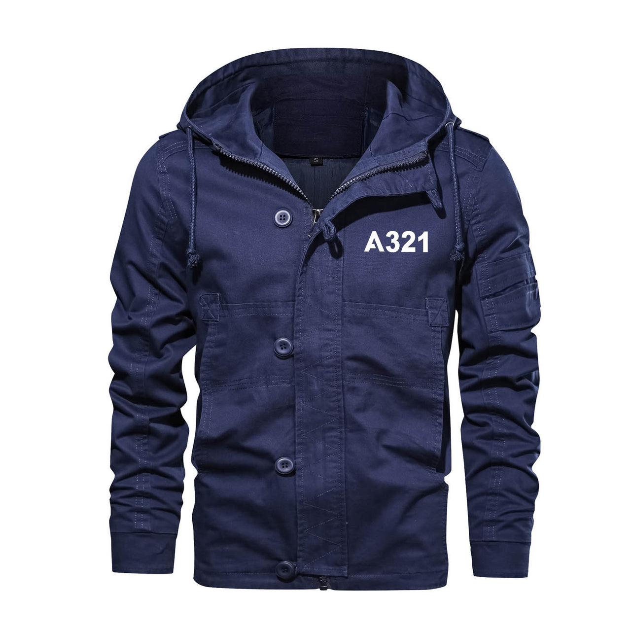 A321 Flat Text Designed Cotton Jackets