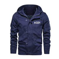 Thumbnail for A321 Flat Text Designed Cotton Jackets