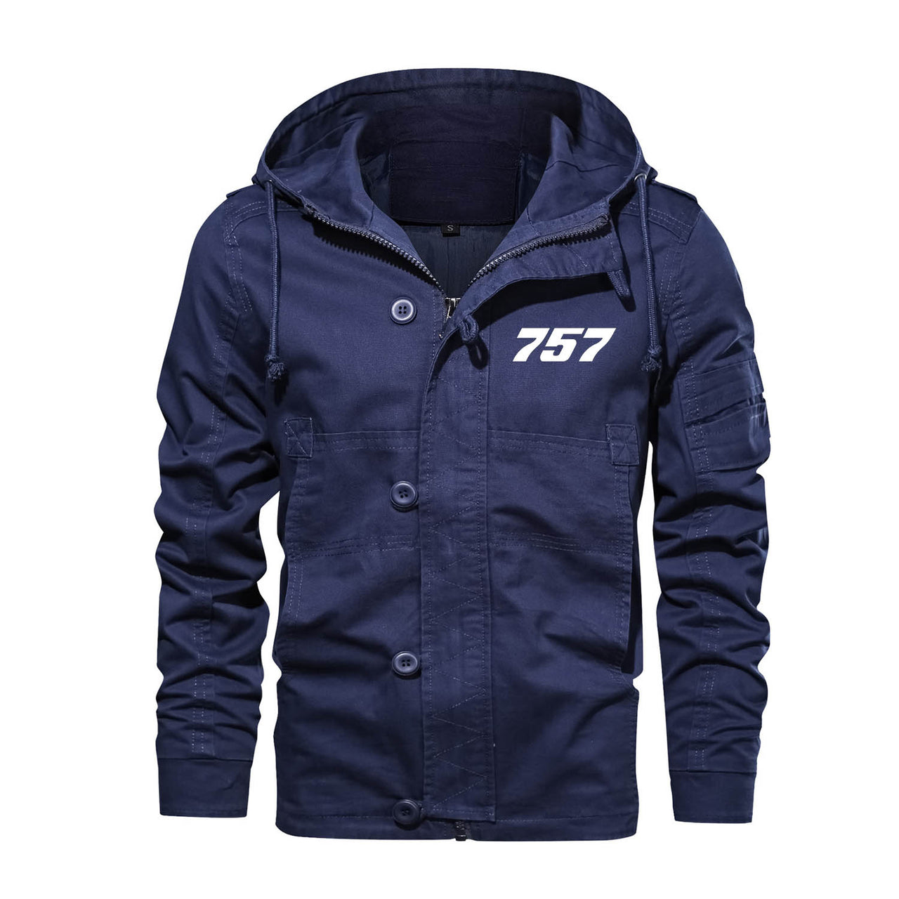 757 Flat Text Designed Cotton Jackets