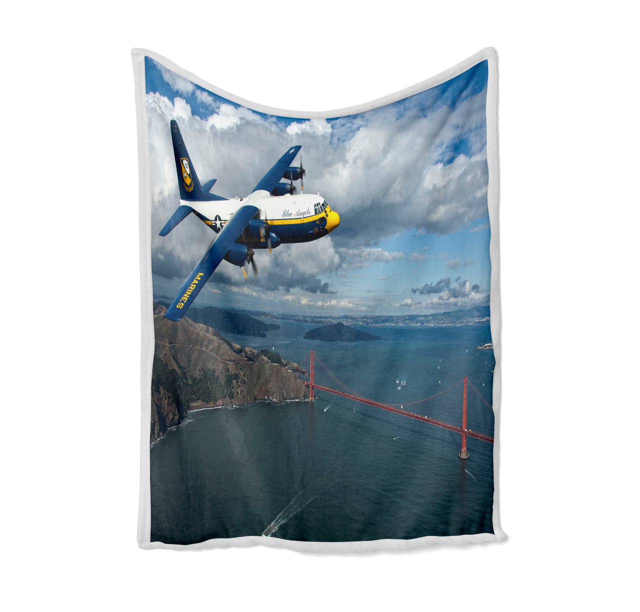 Blue Angels & Bridge Designed Bed Blankets & Covers