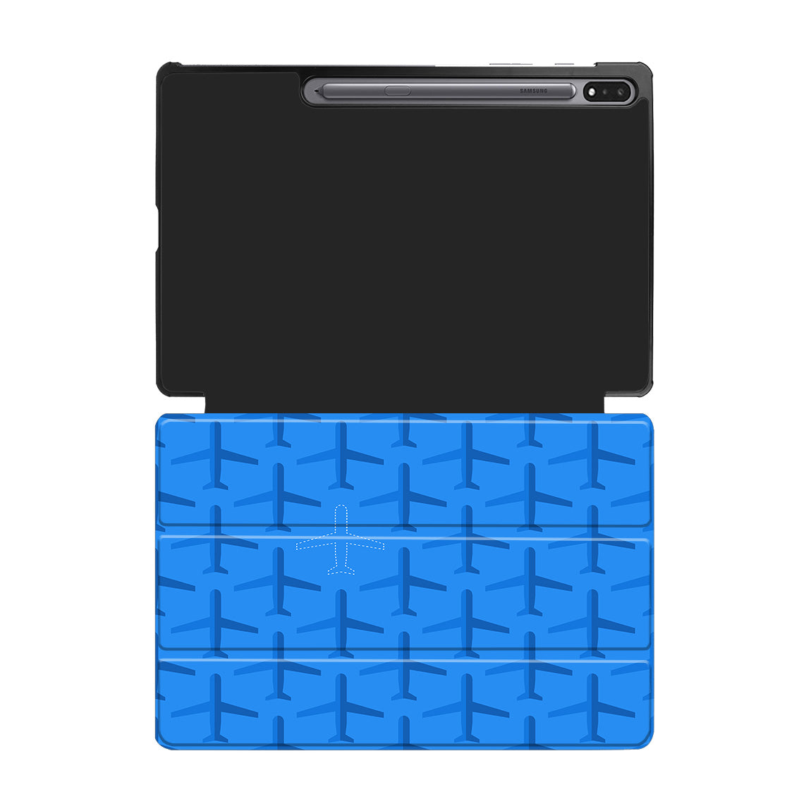 Blue Seamless Airplanes Designed Samsung Tablet Cases