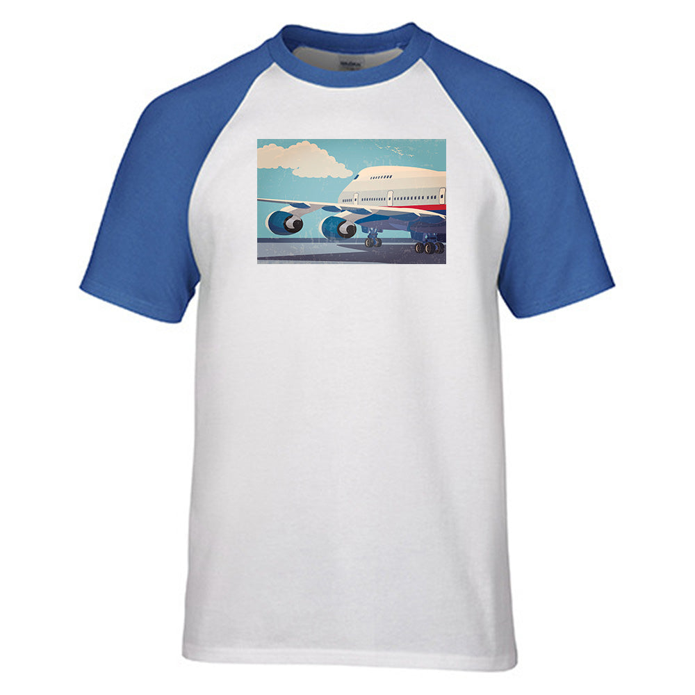 Vintage Boeing 747 Designed Raglan T-Shirts