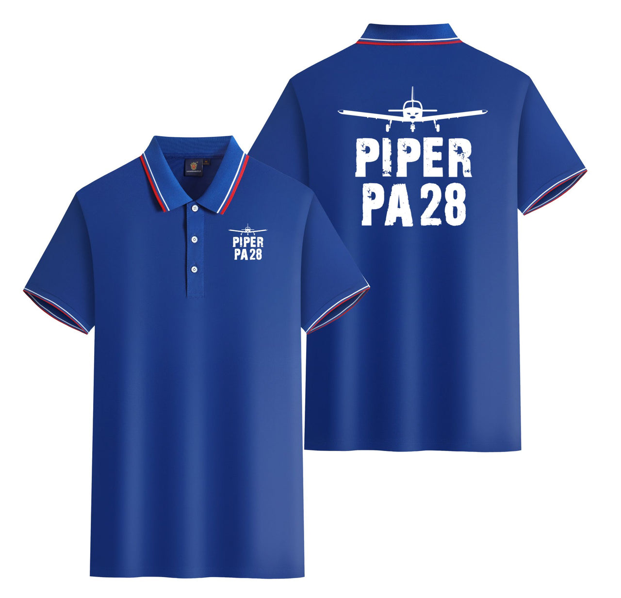 Piper PA28 & Plane Designed Stylish Polo T-Shirts (Double-Side)