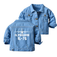 Thumbnail for ILyushin IL-76 & Plane Designed Children Denim Jackets