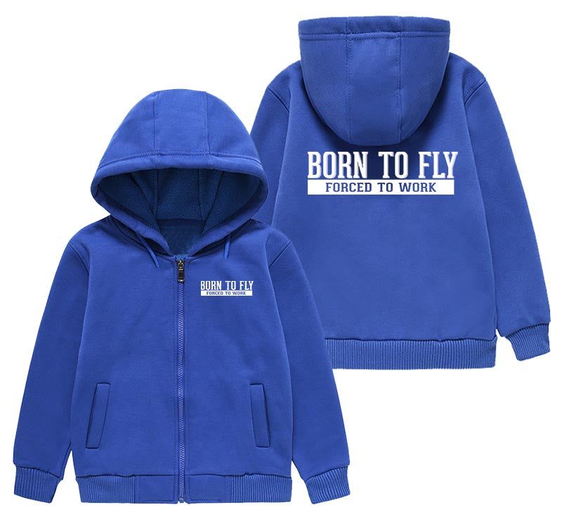 Born To Fly Forced To Work Designed "CHILDREN" Zipped Hoodies