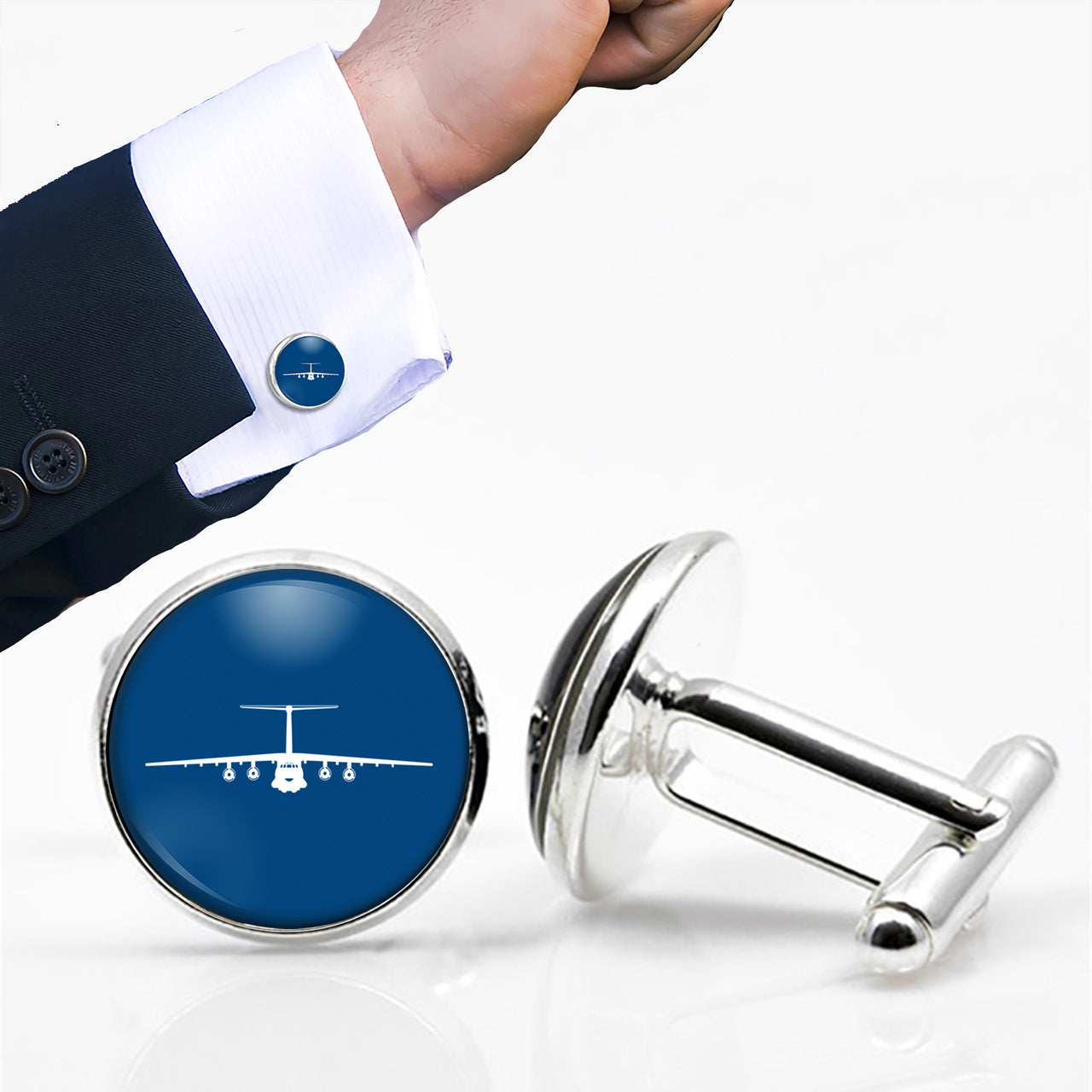 Ilyushin IL-76 Silhouette Designed Cuff Links