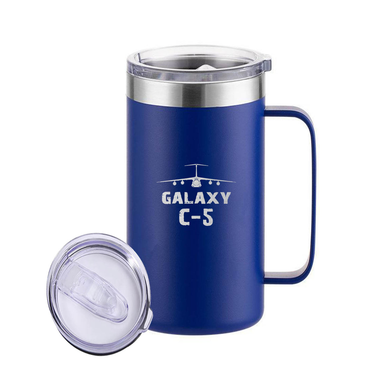 Galaxy C-5 & Plane Designed Stainless Steel Beer Mugs