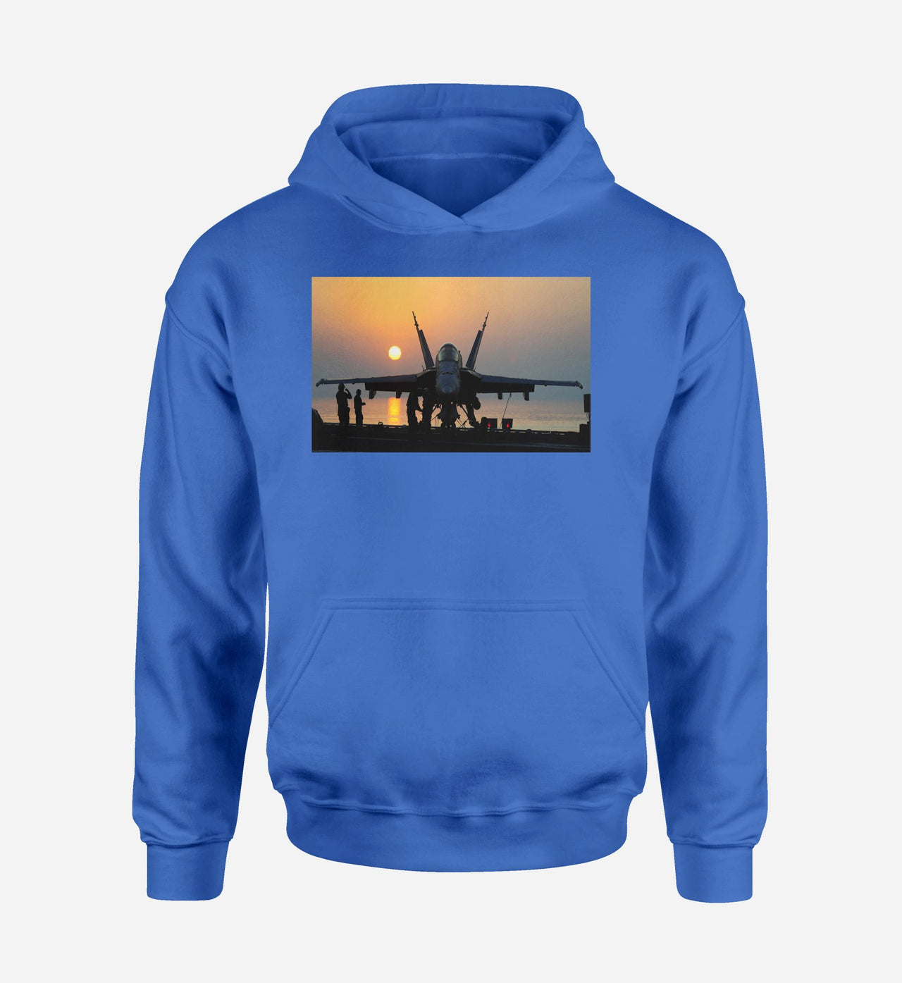 Military Jet During Sunset Designed Hoodies