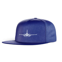 Thumbnail for McDonnell Douglas MD-11 Silhouette Plane Designed Snapback Caps & Hats