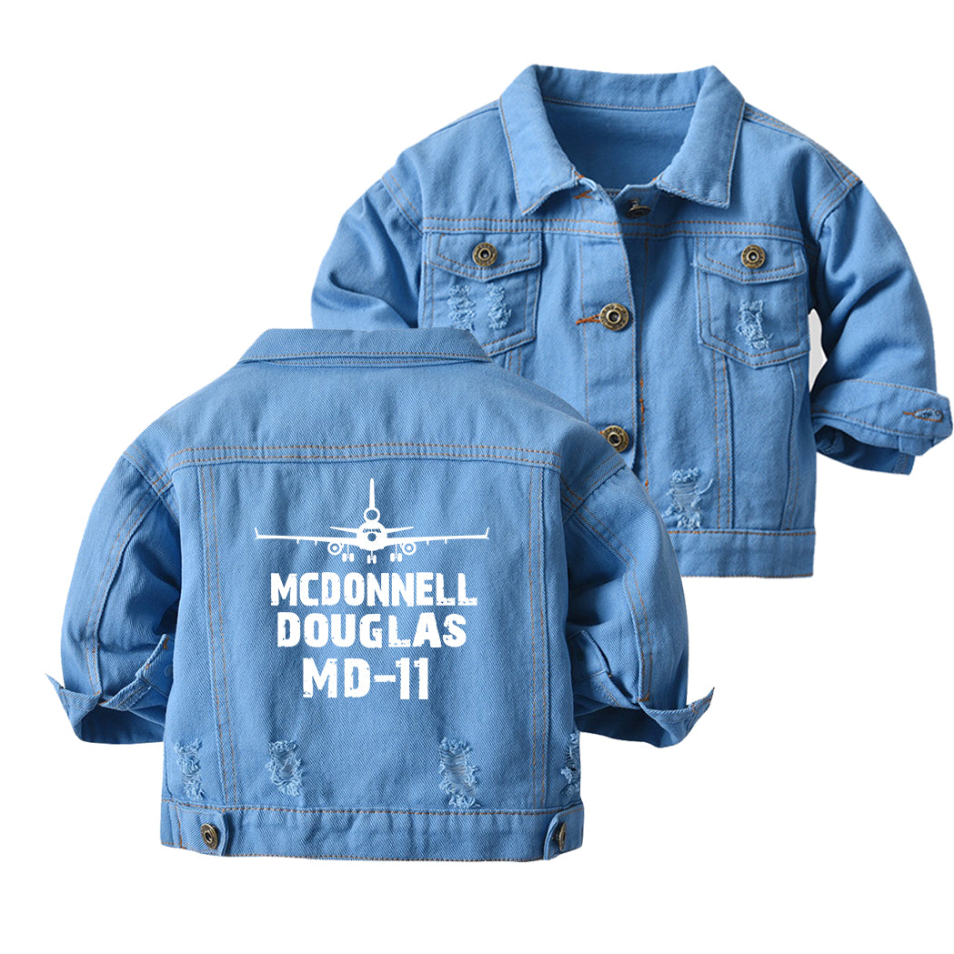 McDonnell Douglas MD-11 & Plane Designed Children Denim Jackets