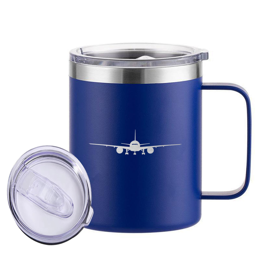 Boeing 777 Silhouette Designed Stainless Steel Laser Engraved Mugs