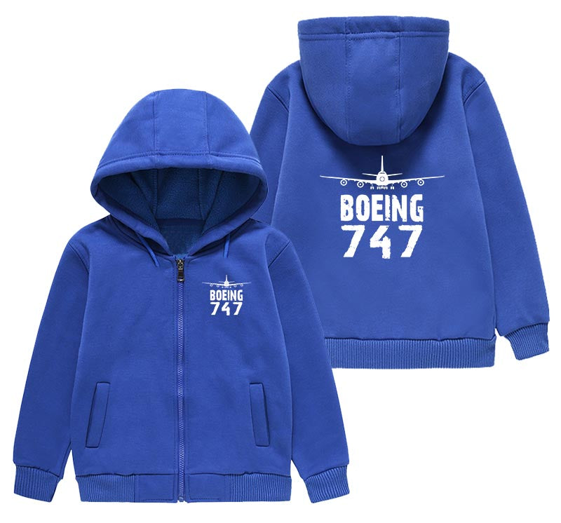 Boeing 747 & Plane Designed "CHILDREN" Zipped Hoodies