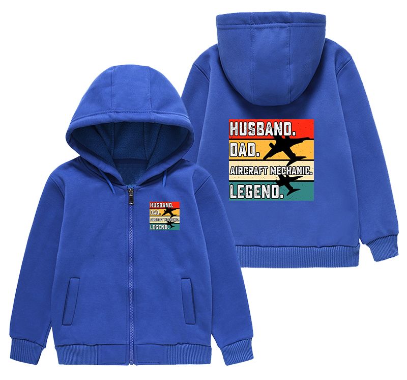 Husband & Dad & Aircraft Mechanic & Legend Designed "CHILDREN" Zipped Hoodies