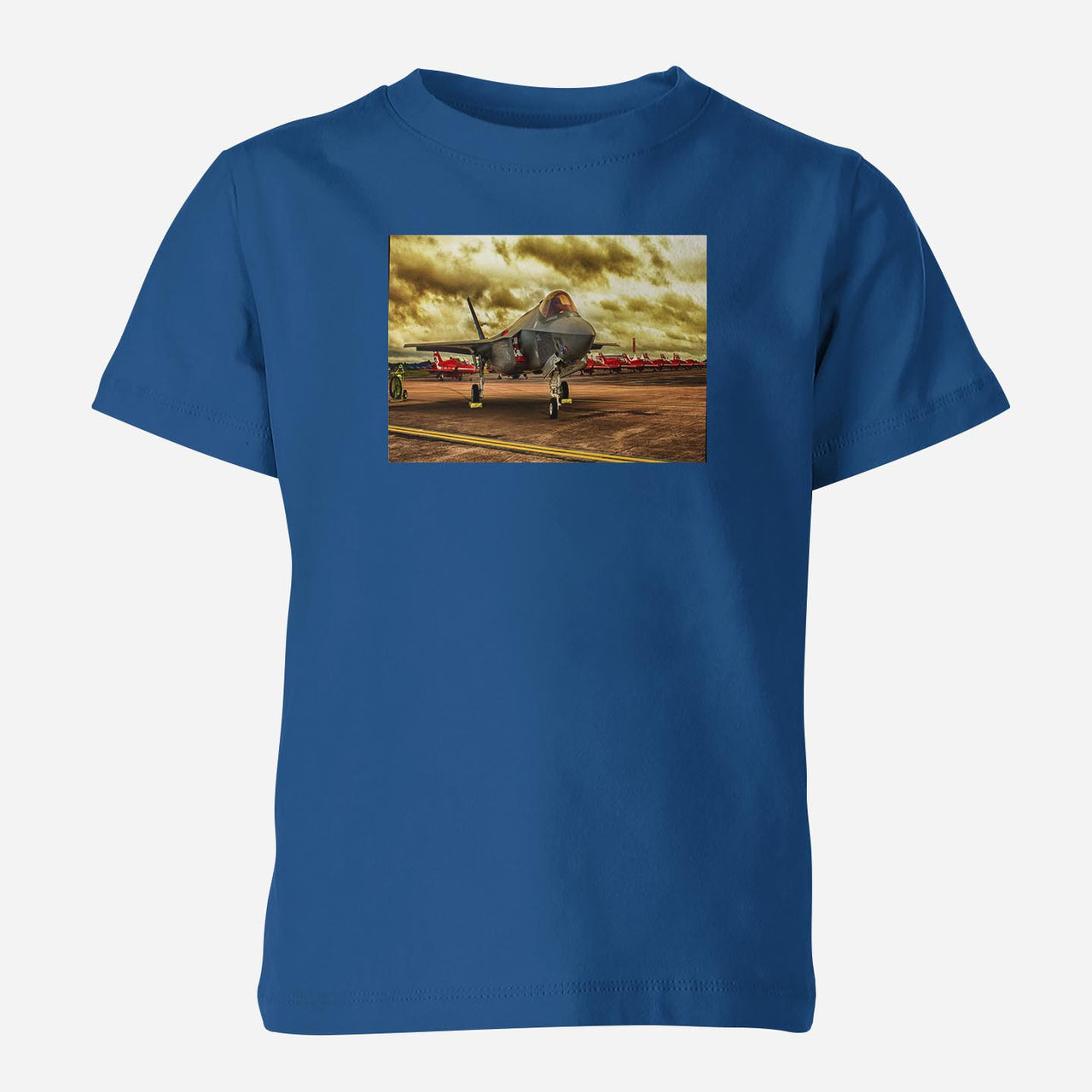 Fighting Falcon F35 at Airbase Designed Children T-Shirts