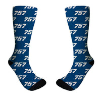 Thumbnail for 757 Flat Text Designed Socks