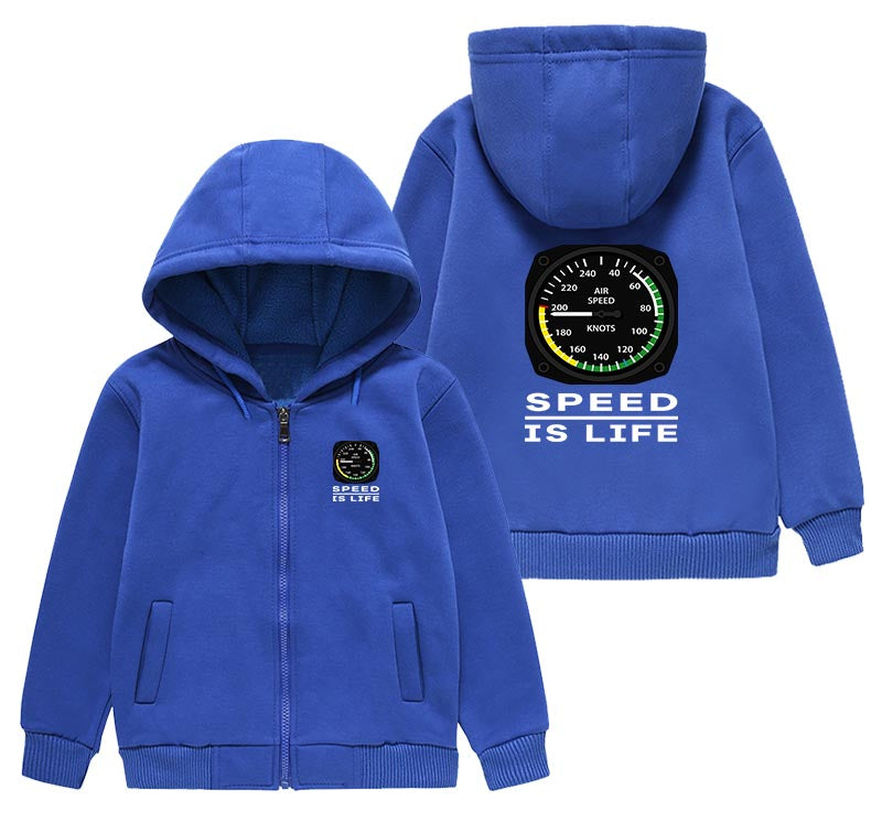 Speed Is Life Designed "CHILDREN" Zipped Hoodies