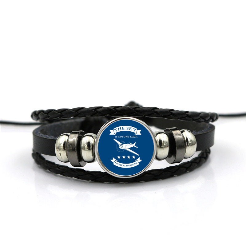 The Sky is not the limit, It's my playground Designed Leather Bracelets