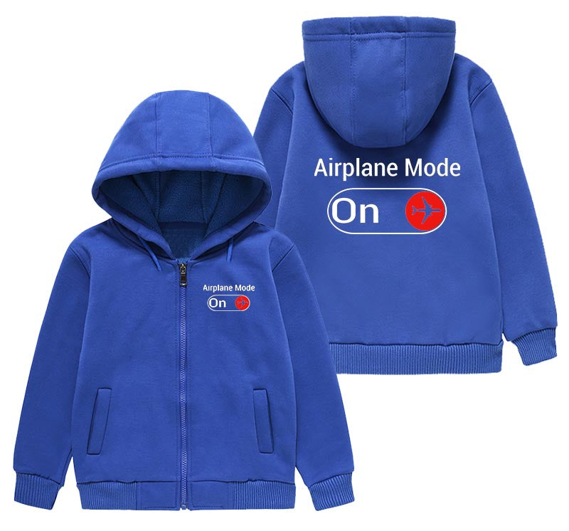 Airplane Mode On Designed "CHILDREN" Zipped Hoodies