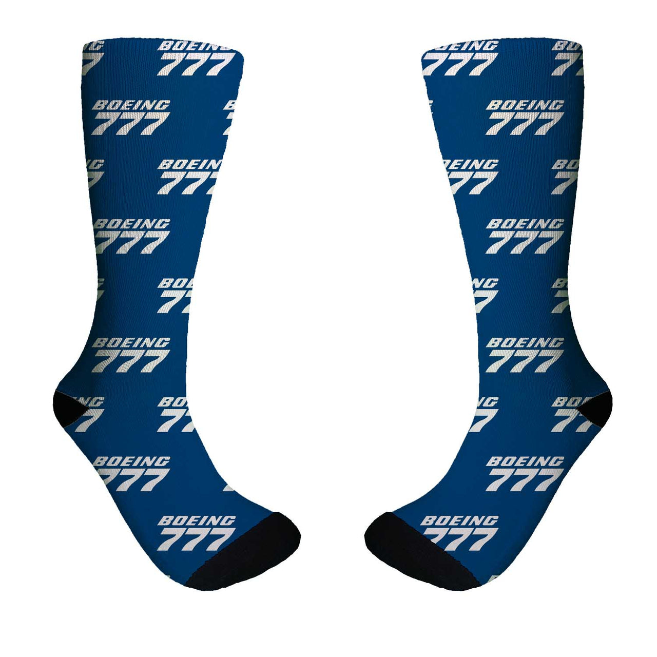 Boeing 777 & Text Designed Socks