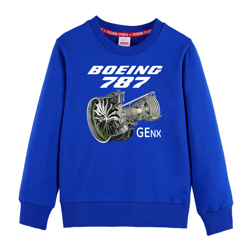 Boeing 787 & GENX Engine Engine Designed "CHILDREN" Sweatshirts