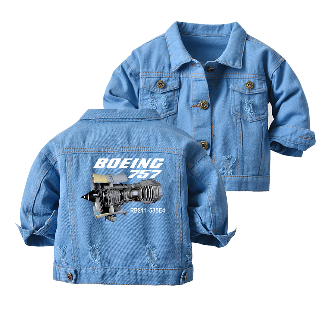 Boeing 757 & Rolls Royce Engine (RB211) Designed Children Denim Jackets