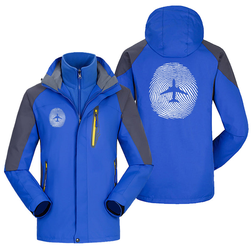 Aviation Finger Print Designed Thick Skiing Jackets