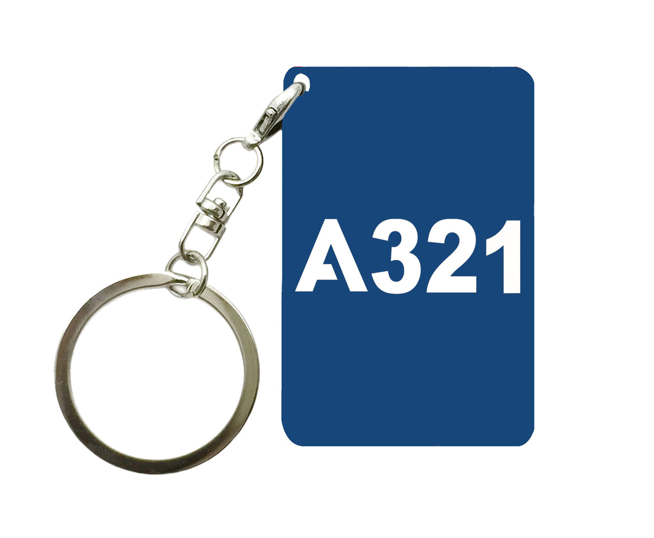 A321 Flat Text Designed Key Chains