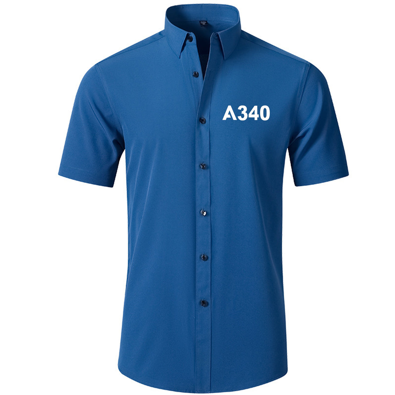 A340 Flat Text Designed Short Sleeve Shirts