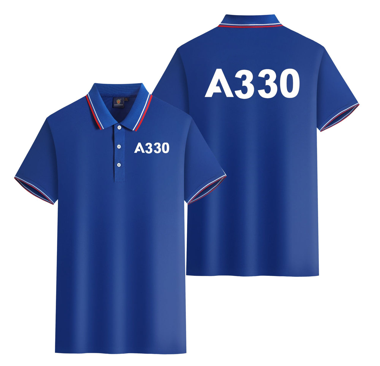 A330 Flat Text Designed Stylish Polo T-Shirts (Double-Side)