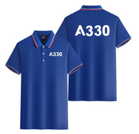 Thumbnail for A330 Flat Text Designed Stylish Polo T-Shirts (Double-Side)