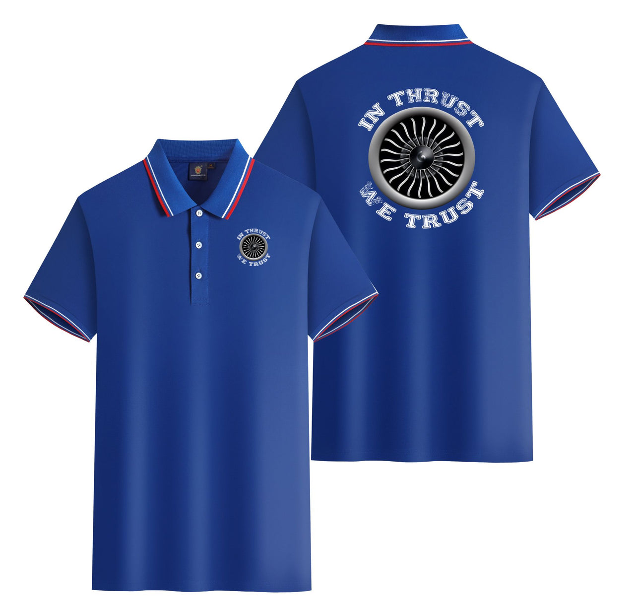 In Thrust We Trust (Vol 2) Designed Stylish Polo T-Shirts (Double-Side)