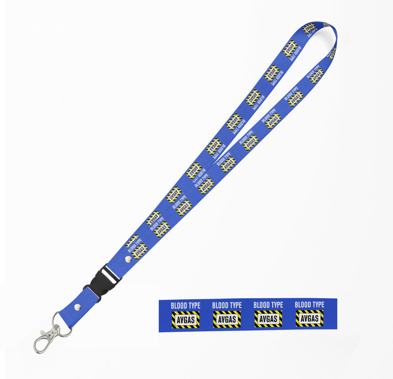 Blood Type AVGAS Designed Detachable Lanyard & ID Holders