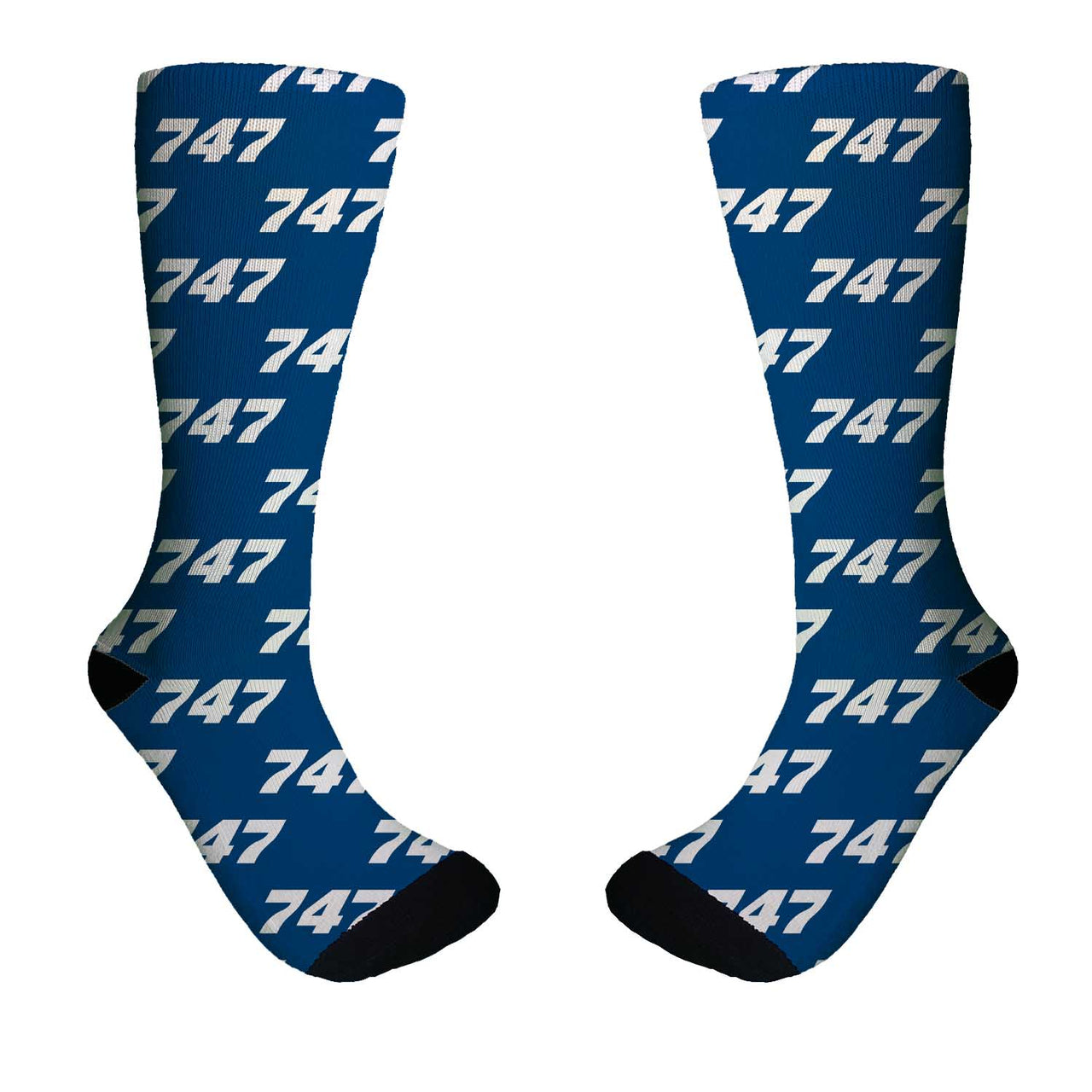 747 Flat Text Designed Socks