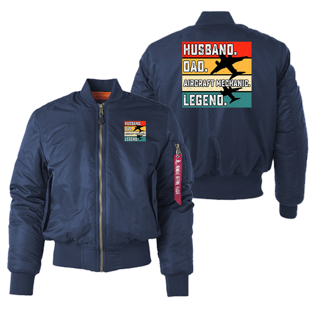 Husband & Dad & Aircraft Mechanic & Legend Designed "Women" Bomber Jackets