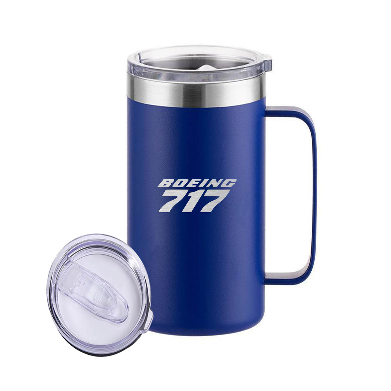 Boeing 717 & Text Designed Stainless Steel Beer Mugs