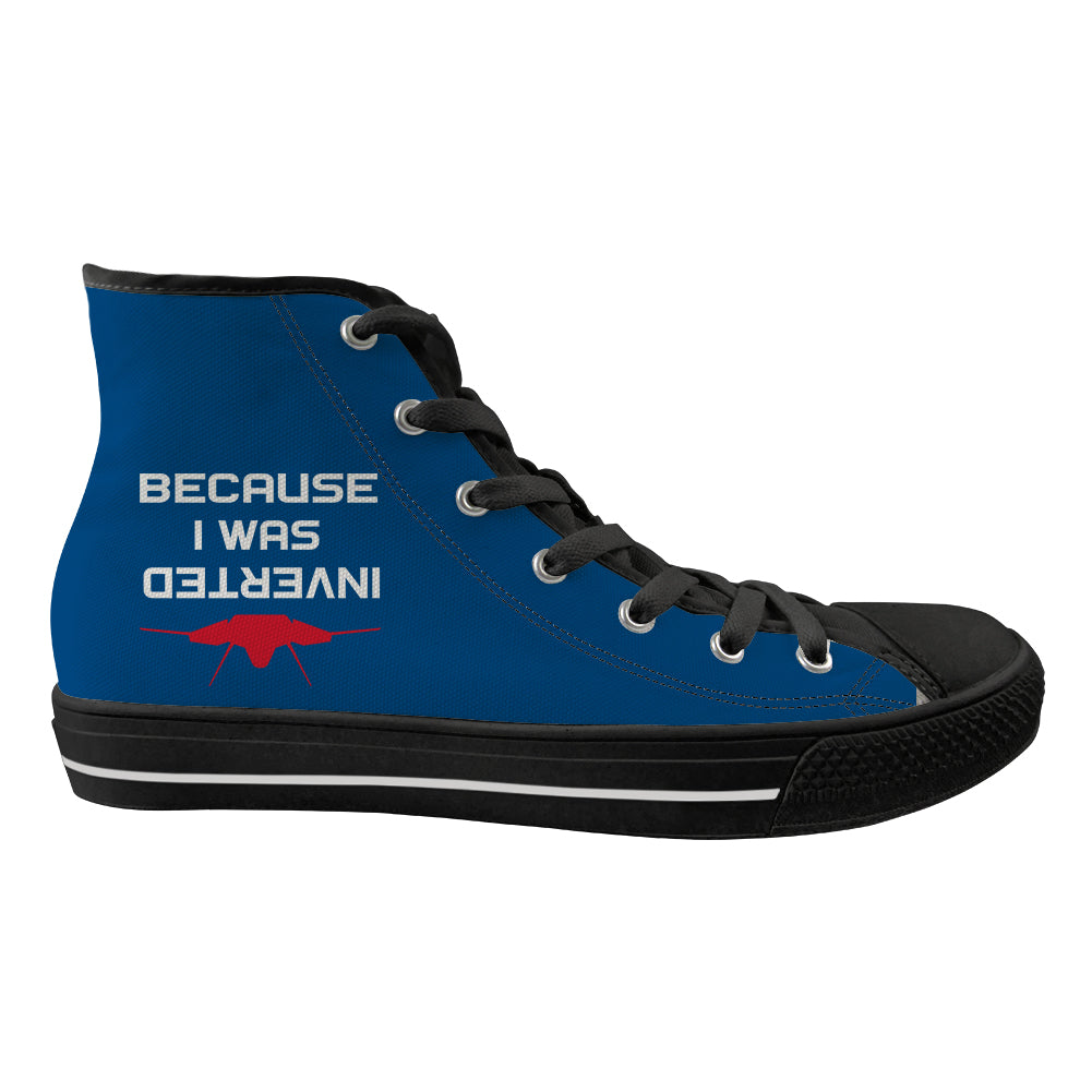 Because I was Inverted Designed Long Canvas Shoes (Men)