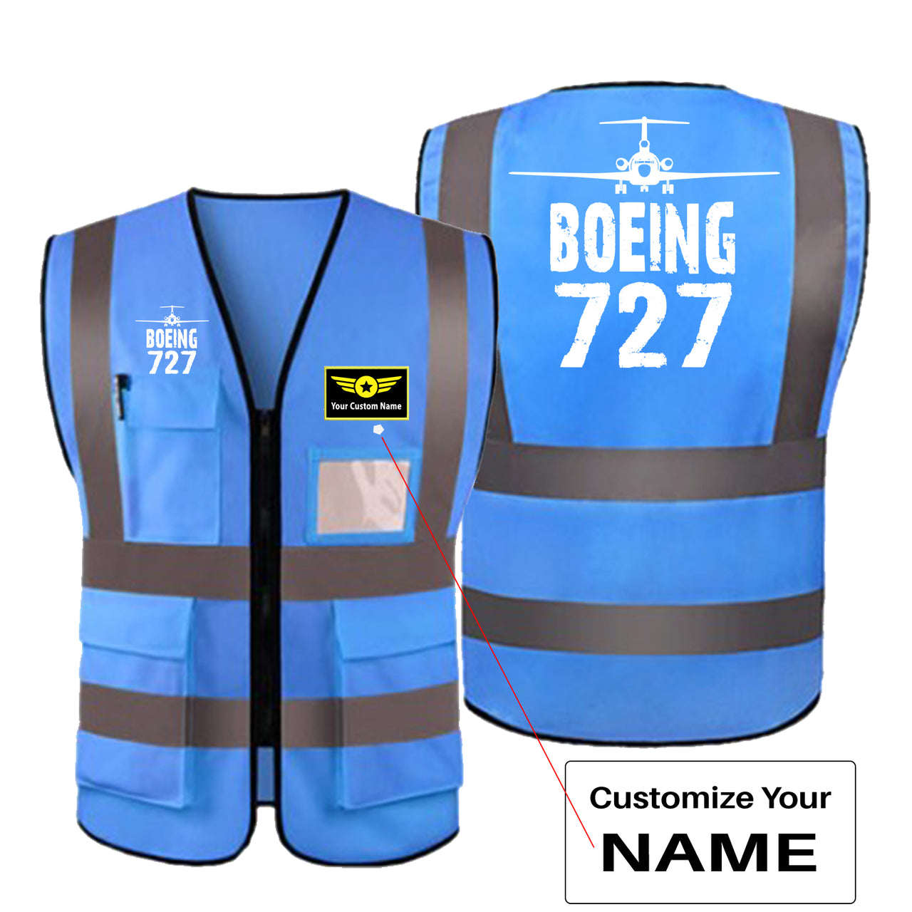 Boeing 727 & Plane Designed Reflective Vests