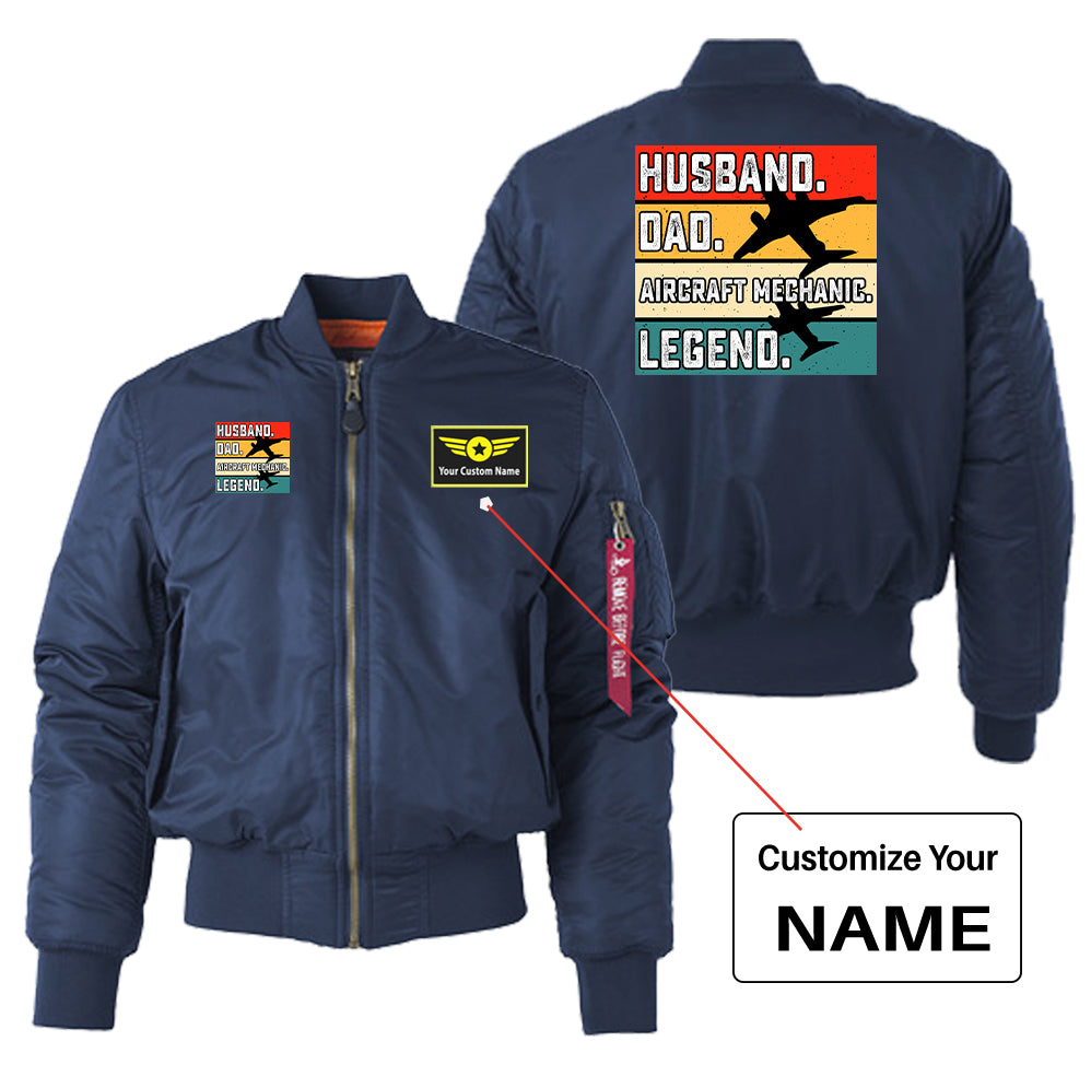 Husband & Dad & Aircraft Mechanic & Legend Designed "Women" Bomber Jackets