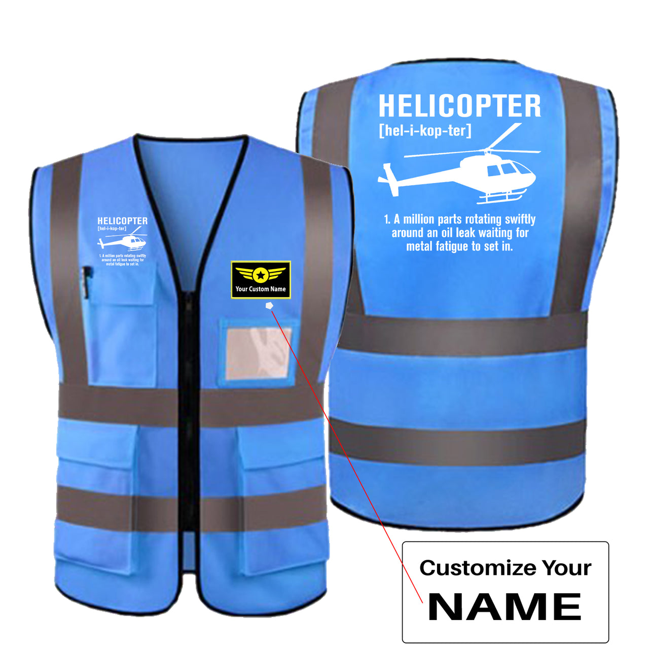 Helicopter [Noun] Designed Reflective Vests