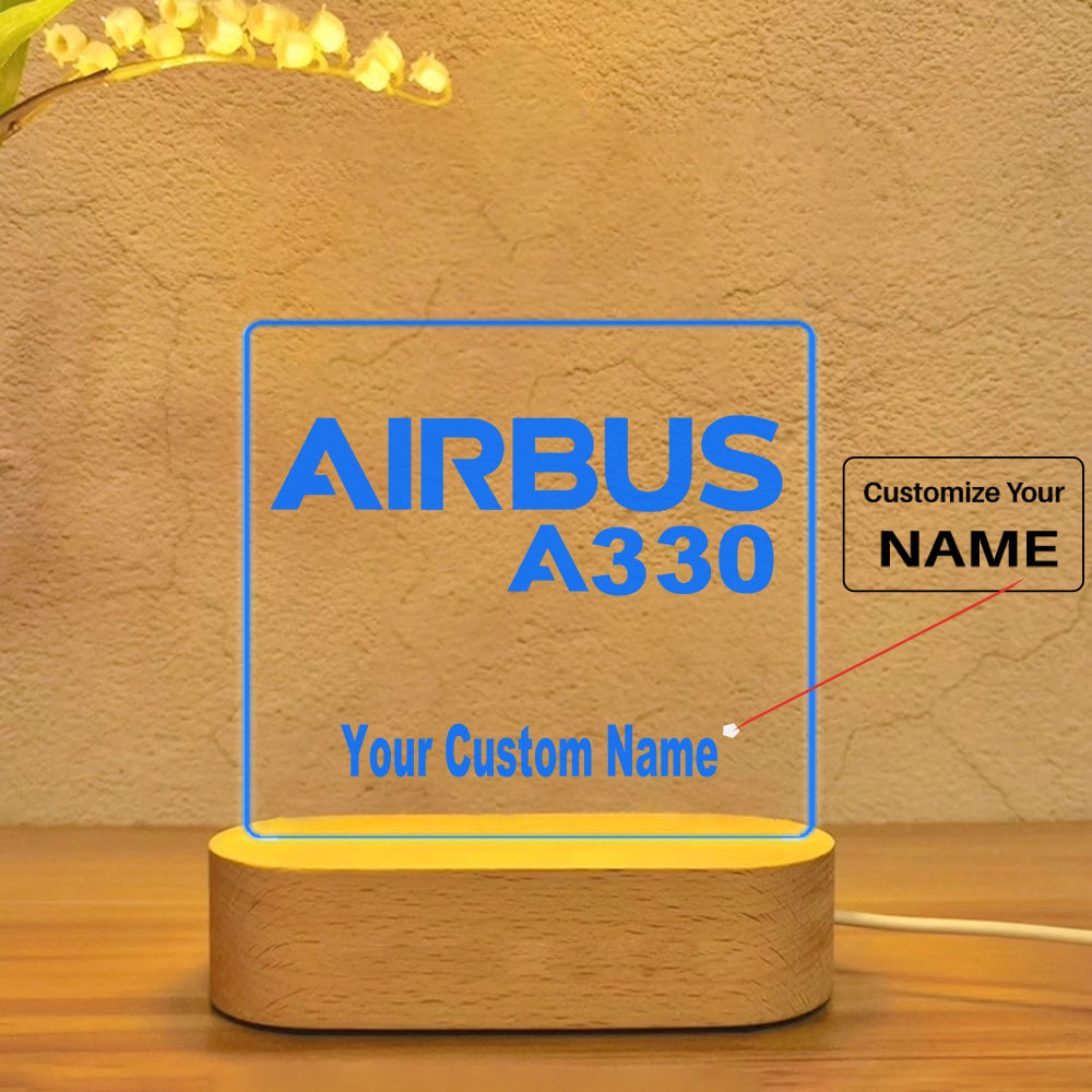 Airbus A330 & Text Designed Night Lamp