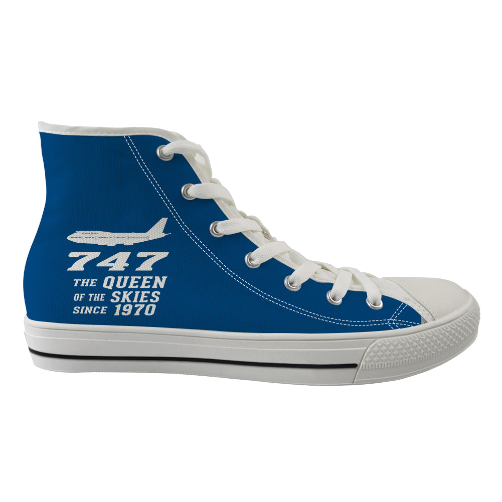 Boeing 747 - Queen of the Skies (2) Designed Long Canvas Shoes (Men)