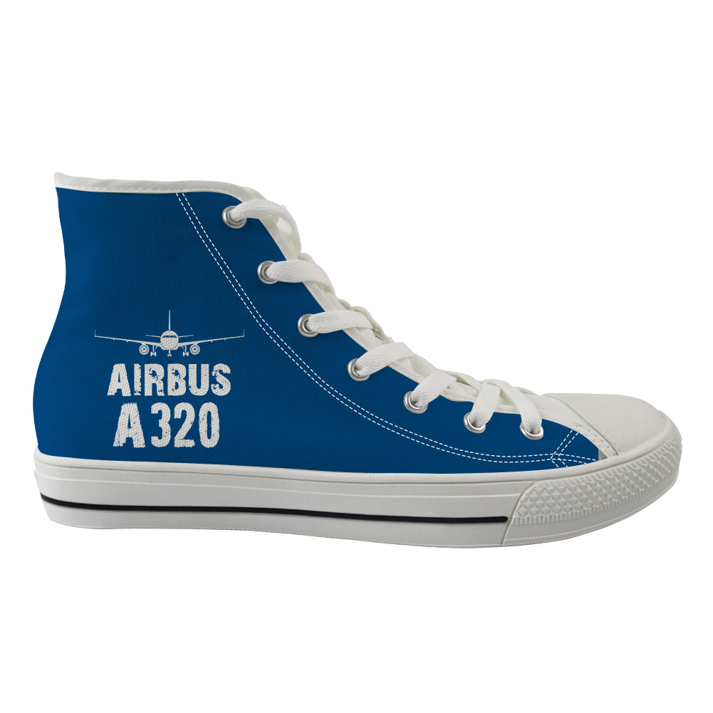 Airbus A320 & Plane Designed Long Canvas Shoes (Men)