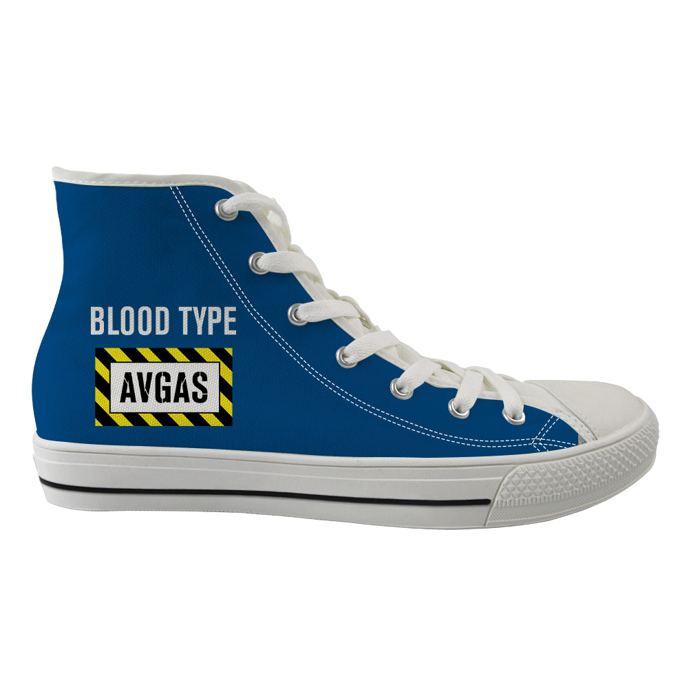 Blood Type AVGAS Designed Long Canvas Shoes (Men)