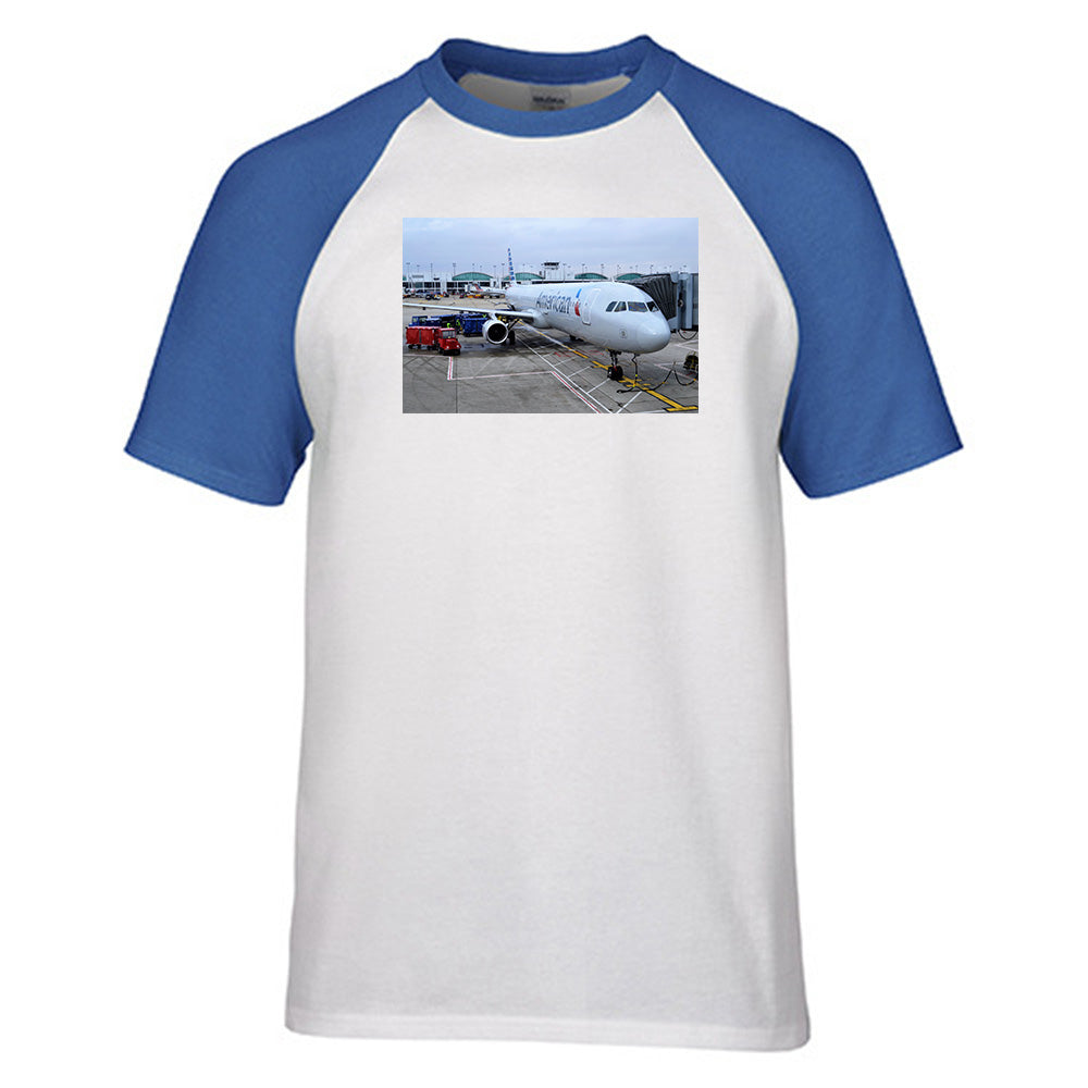 American Airlines A321 Designed Raglan T-Shirts