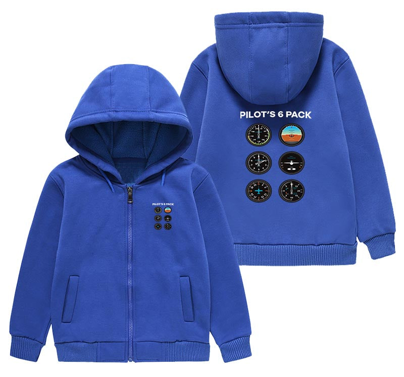 Pilot's 6 Pack Designed "CHILDREN" Zipped Hoodies