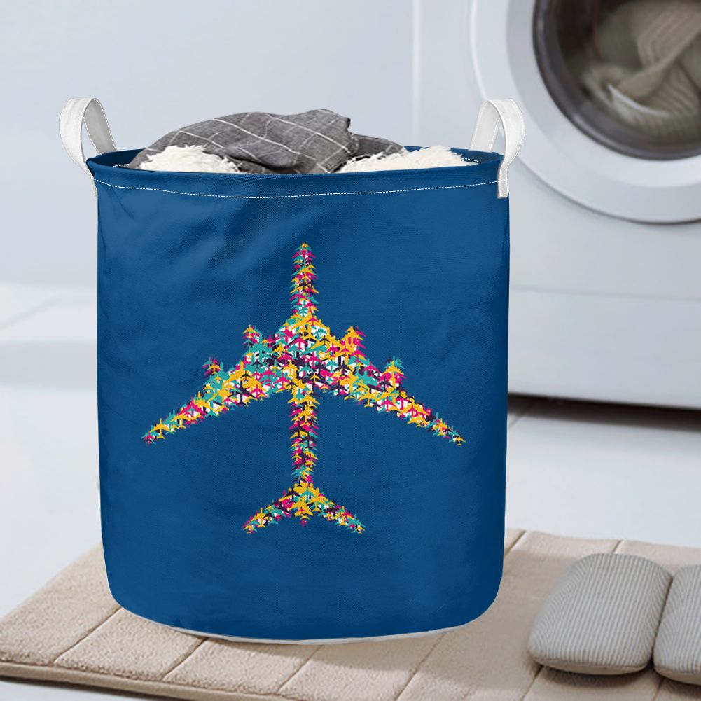 Colourful Airplane Designed Laundry Baskets