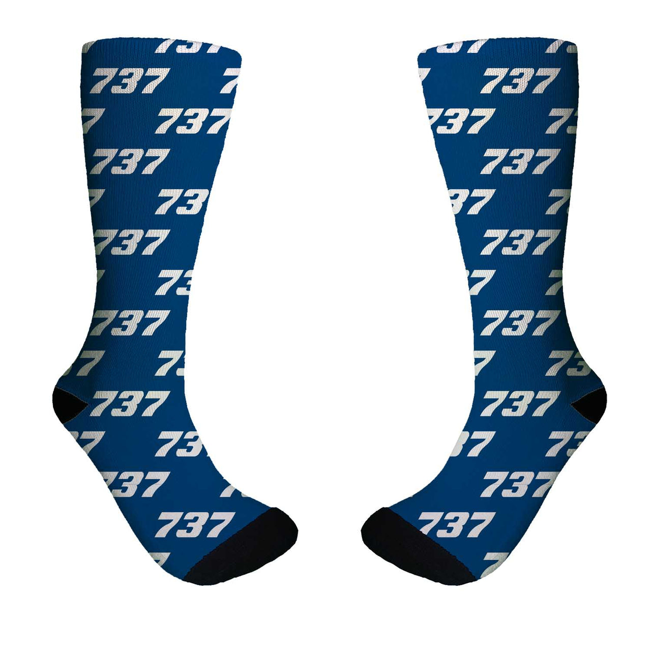 737 Flat Text Designed Socks