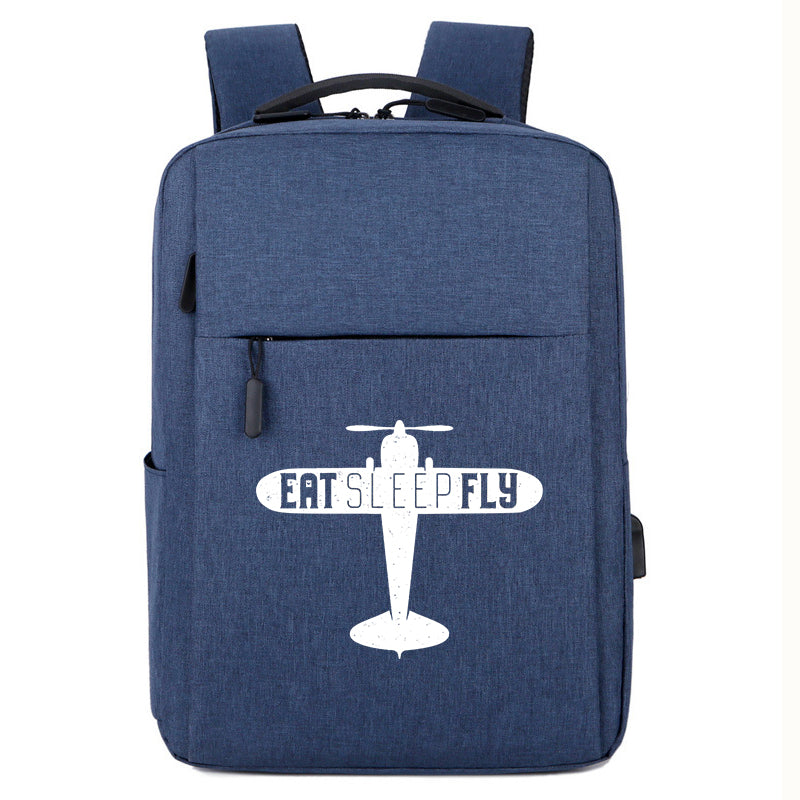 Eat Sleep Fly & Propeller Designed Super Travel Bags