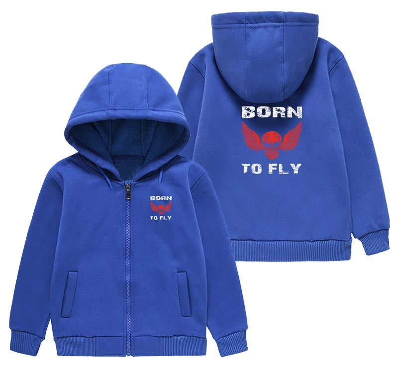 Born To Fly SKELETON Designed "CHILDREN" Zipped Hoodies