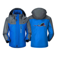 Thumbnail for Multicolor Airplane Designed Thick Winter Jackets